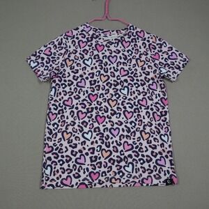 Snuggle Bums Bamboo T-Shirt - Pink Leopard Hearts - Size 2T